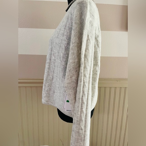 NWT 1.STATE Cable Knit Sweater Silver Heather Size L $99 Retail - Picture 11 of 12